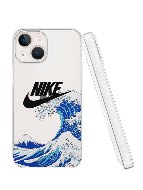 Силиконовый чехол для Apple iPhone 13 mini "NOVEL: Nike и волна"