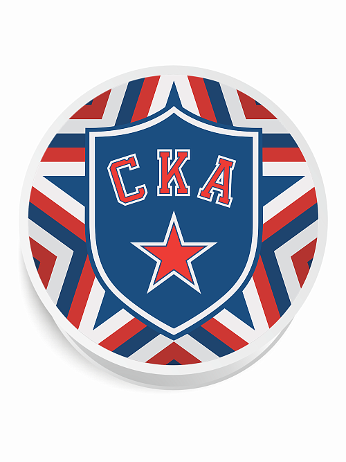 Попсокет Белый "СКА: Эмблема фон звезда"