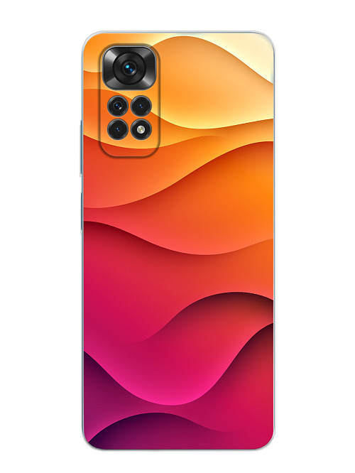 Силиконовый чехол для Xiaomi Redmi Note 11S (4G) Розовые волны
