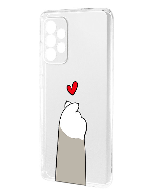 Силиконовый чехол для Samsung Galaxy A52 (4G) "Лапка с сердцем"