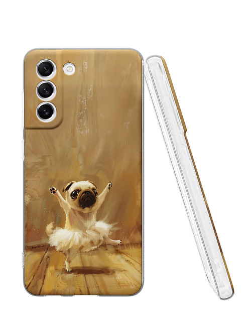 Силиконовый чехол для Samsung Galaxy S21 FE "Мопс - танцовщик"