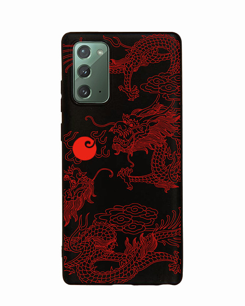 Силиконовый чехол для Samsung Galaxy Note 20 Красный японский дракон