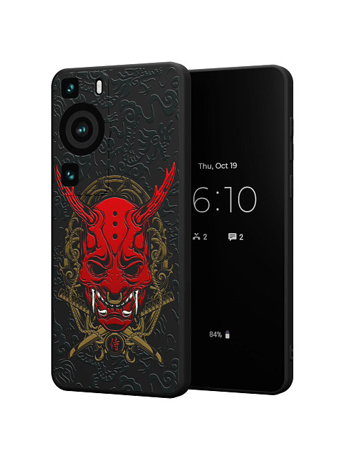 Силиконовый чехол для Huawei P60 "Red Oni mask"