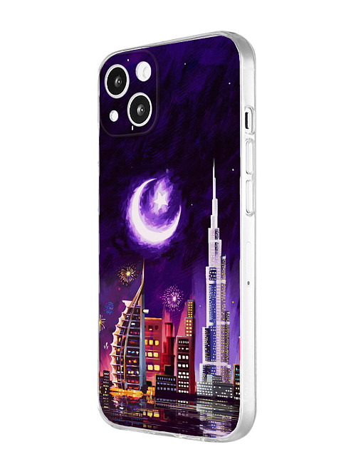 Силиконовый чехол для Apple iPhone 13 Dubai: Дубай в лунном свете