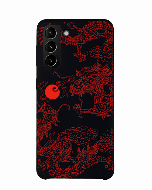 Силиконовый чехол для Samsung Galaxy S21 (5G) "Красный японский дракон"