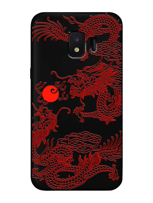 Силиконовый чехол для Samsung Galaxy J2 Core Красный японский дракон