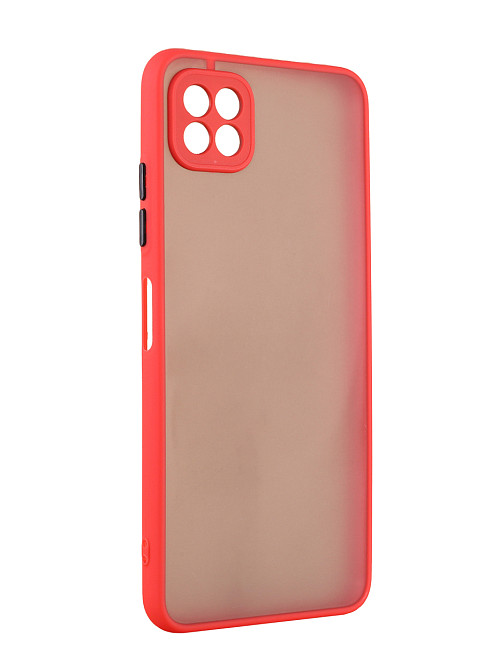 Противоударный чехол для Samsung Galaxy A22S (5G) красный / прозрачный / черный