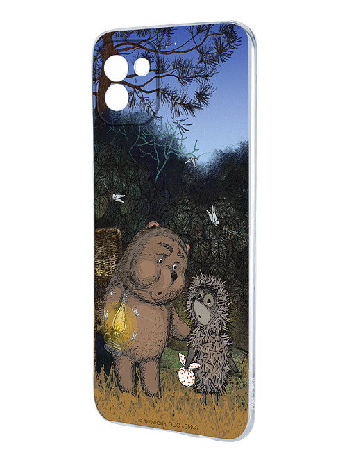 Силиконовый чехол для Samsung Galaxy A03 "Ёжик в тумане и медвежонок"
