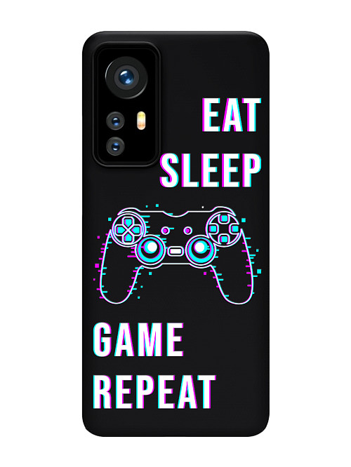 Силиконовый чехол для Xiaomi 12/12X Eat Sleep Game repeat