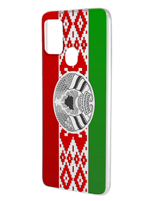 Силиконовый чехол для Samsung Galaxy A21s "Флаг Беларуси"