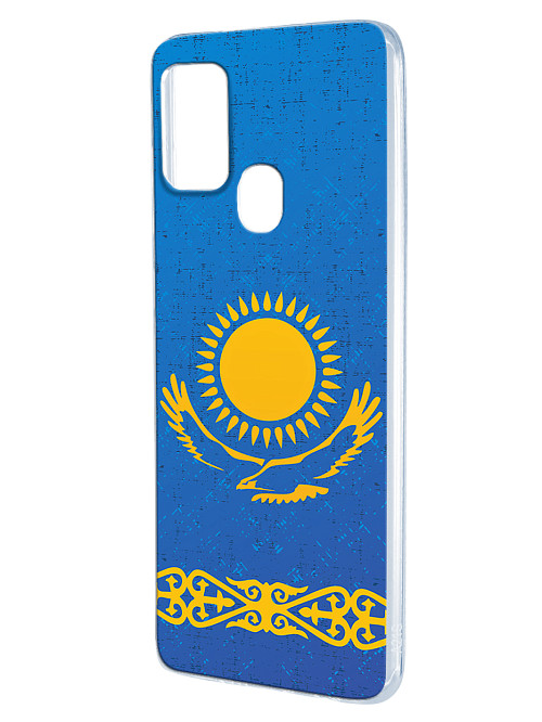 Силиконовый чехол для Samsung Galaxy A21s "Флаг Казахстана"