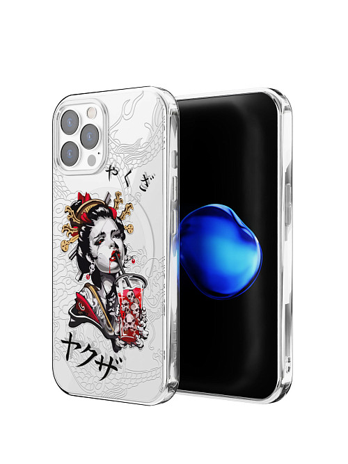 Противоударный чехол с MagSafe для Apple iPhone 13 Pro Max "Geisha Bloody"