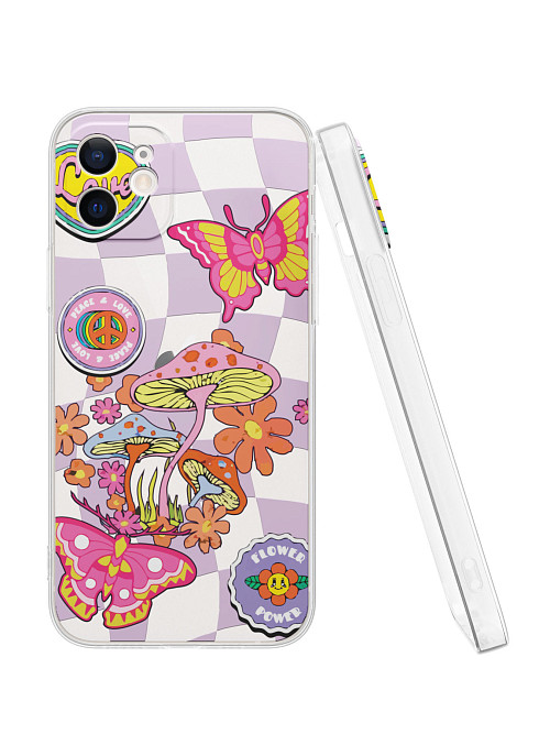 Силиконовый чехол для Apple iPhone 12 "Flower power"