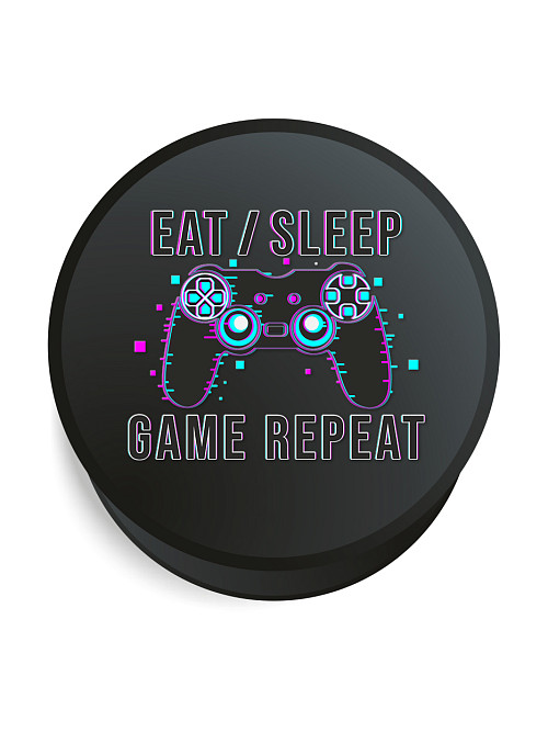 Попсокет Черный "Eat Sleep Game repeat"