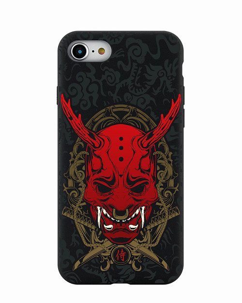 Силиконовый чехол для Apple iPhone SE (2020) "Red Oni mask"