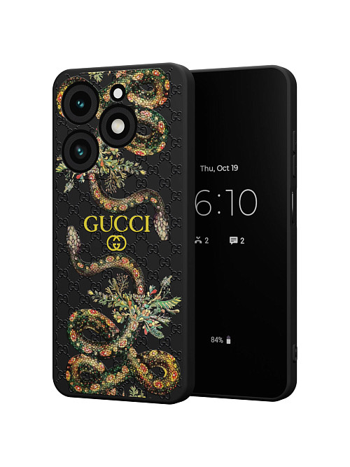 Силиконовый чехол для Tecno Spark 20 "NOVEL: Gucci"