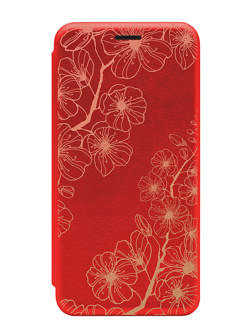 Чехол книжка для Xiaomi Redmi 9A "Золотая сакура"