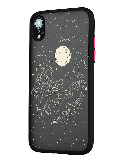 Противоударный чехол для Apple iPhone Xr Космонавт и кит