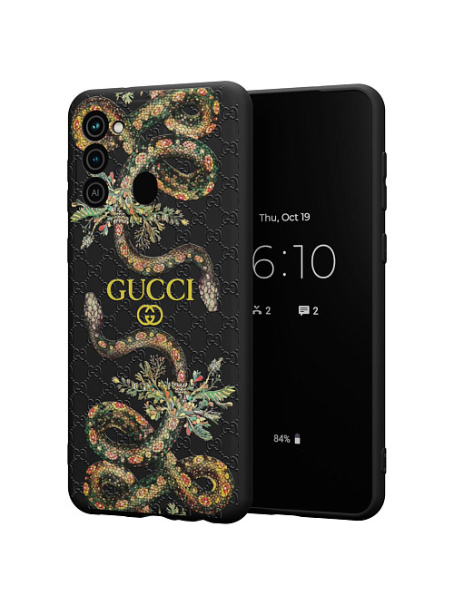 Силиконовый чехол для Tecno Spark 8C "NOVEL: Gucci"