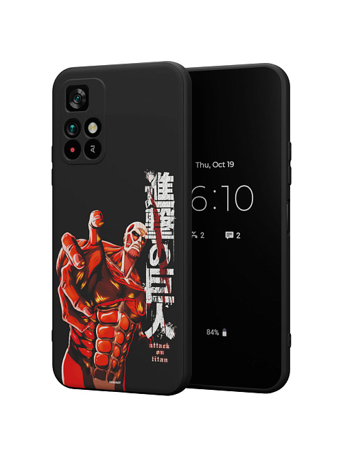 Силиконовый чехол для Poco M4 Pro (5G) "AOT: Колоссальный титан"