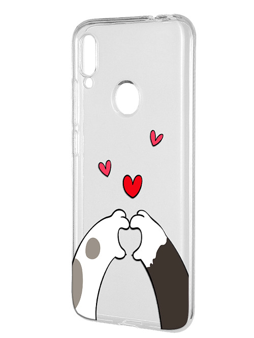 Силиконовый чехол для Xiaomi Redmi Note 7/Redmi Note 7 Pro Лапки с сердцем