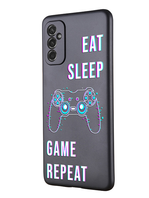 Силиконовый чехол для Samsung Galaxy M52 (5G) Eat Sleep Game repeat