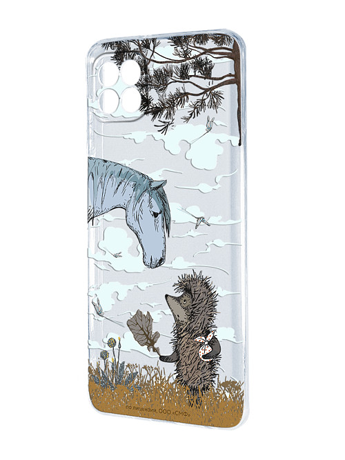 Силиконовый чехол для Samsung Galaxy A22s (5G) "Ёжик в тумане и лошадка"