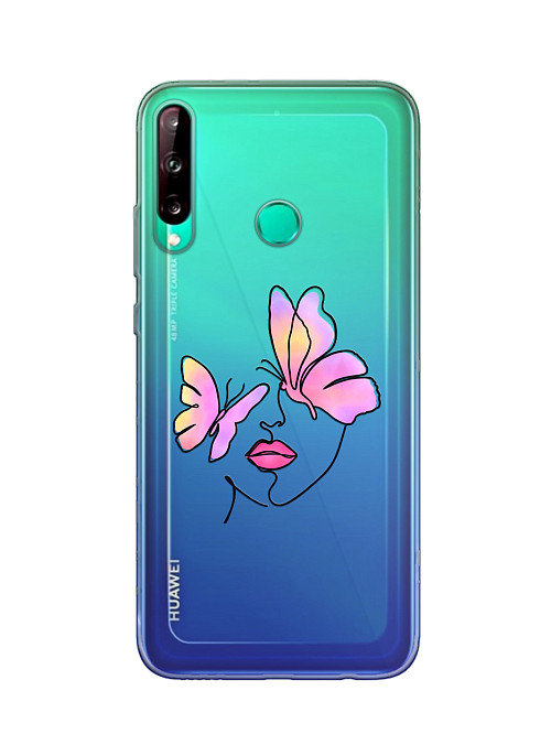 Силиконовый чехол для Honor 9C Девушка с бабочками