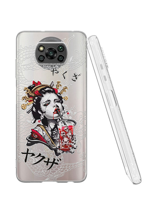 Силиконовый чехол для Poco X3 NFC "Geisha Bloody"