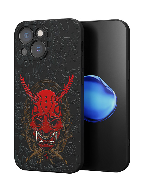 Силиконовый чехол для Apple iPhone 15 "Red Oni mask"