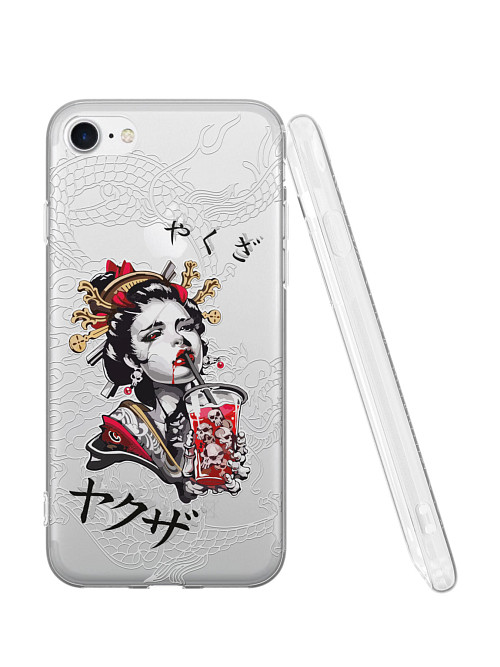 Силиконовый чехол для Apple iPhone 7 "Geisha Bloody"