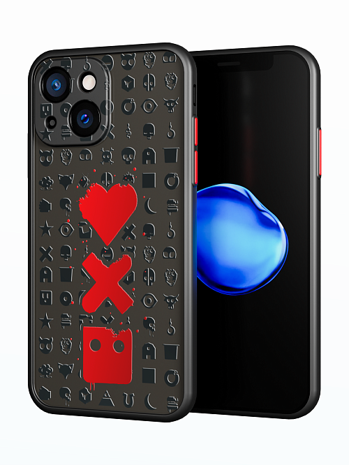 Противоударный чехол для Apple iPhone 14 "Love Death Robots"