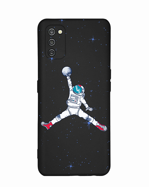 Силиконовый чехол для Samsung Galaxy A03S Космический баскетбол