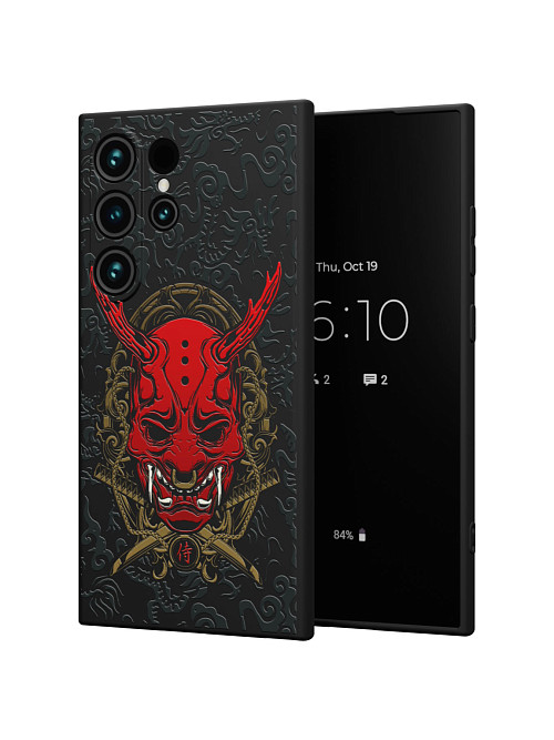 Силиконовый чехол для Samsung Galaxy S24 Ultra "Red Oni mask"