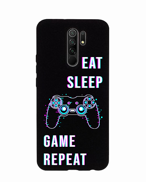 Силиконовый чехол для Xiaomi Redmi 9 "Eat Sleep Game repeat"