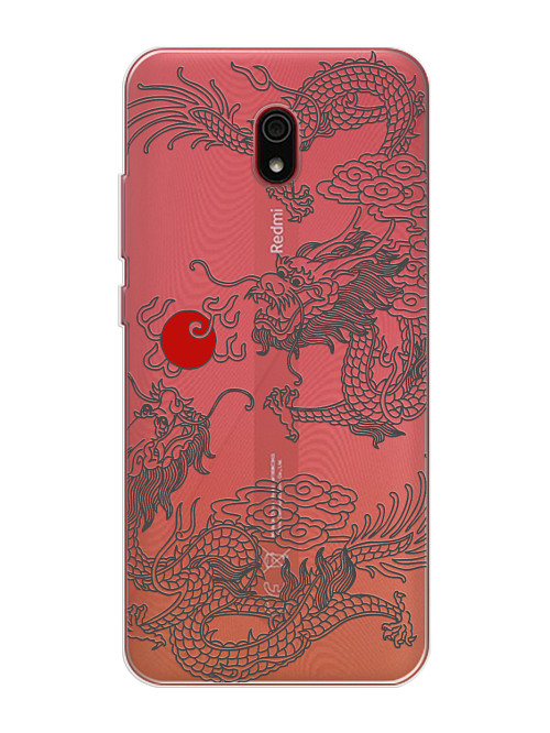 Силиконовый чехол для Xiaomi Redmi 8A Японский дракон