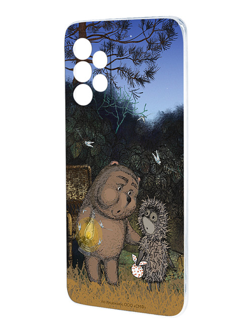 Силиконовый чехол для Samsung A53 Ёжик в тумане и медвежонок