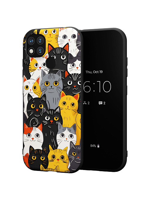 Силиконовый чехол для Xiaomi Redmi 9C "Милые коты"