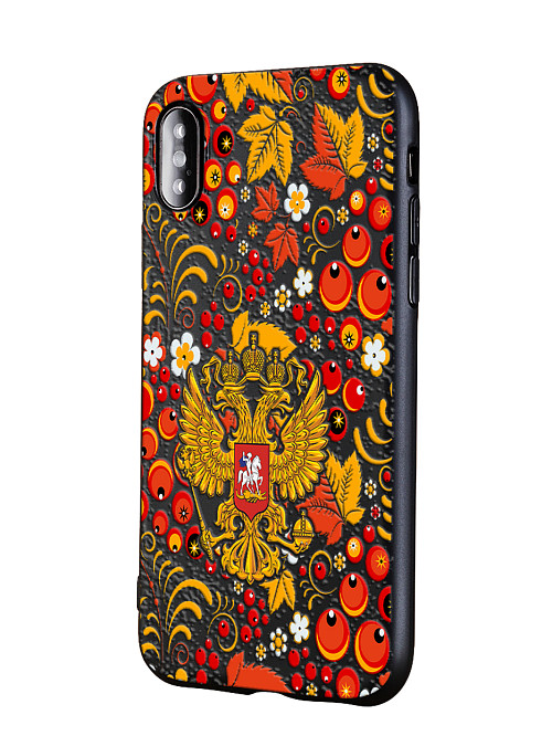 Силиконовый чехол для Apple iPhone Xs "Герб и орнамент"