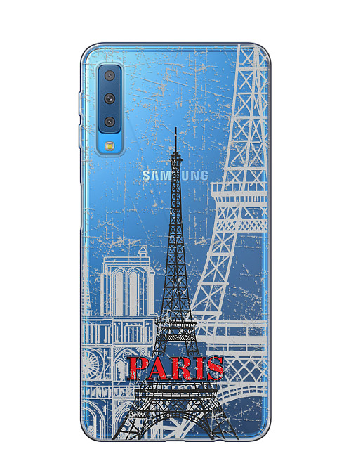 Силиконовый чехол для Samsung A7 2018 (A750) Париж