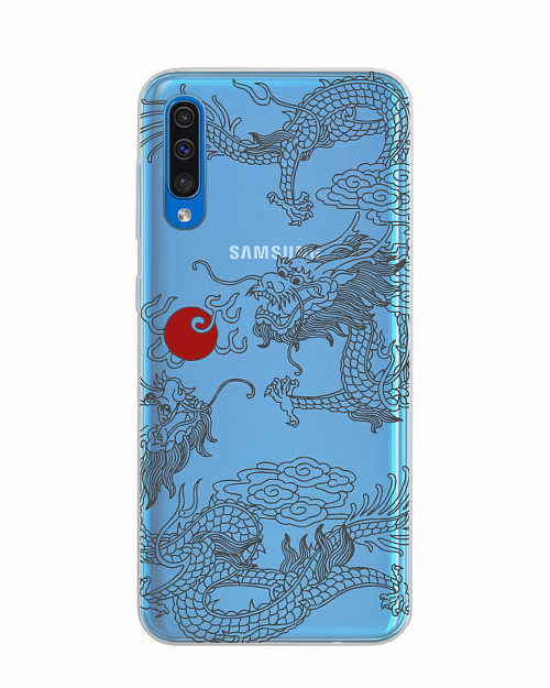 Силиконовый чехол для Samsung Galaxy A30S "Японский дракон"