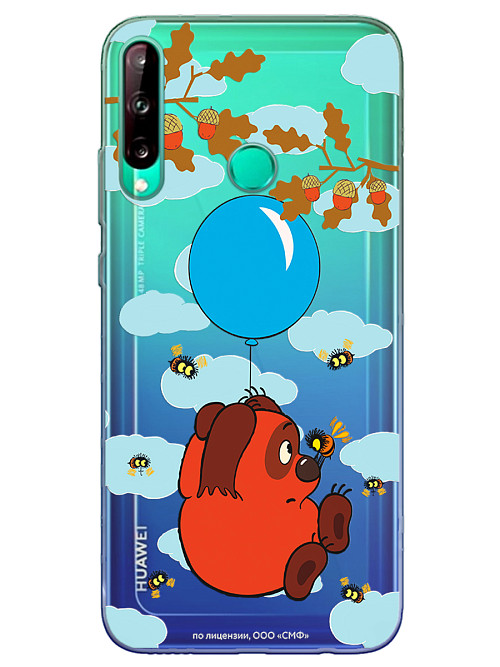 Силиконовый чехол для Huawei P40 Lite E "Винни-Пух: Полет на голубом шарике"