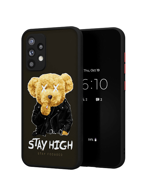 Противоударный чехол для Samsung Galaxy A32 (4G) "NOVEL: Медвежонок в кожанке"