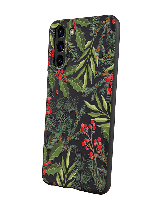 Силиконовый чехол для Samsung Galaxy S21 (5G) "Рождественская омела"