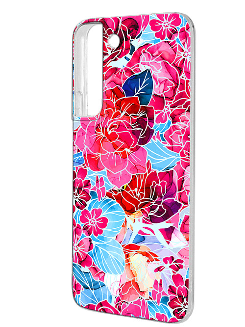 Силиконовый чехол для Samsung Galaxy S22 (5G) Розовые цветы