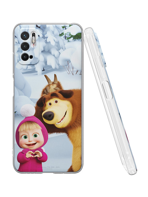 Силиконовый чехол для Xiaomi Redmi Note 10T "Маша и медведь: Зверя по следам любого"