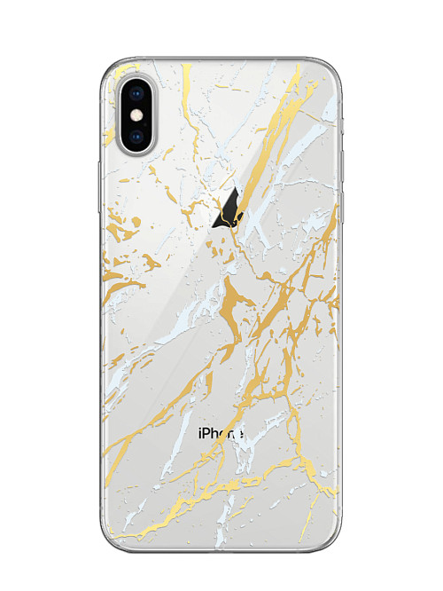 Силиконовый чехол для Apple iPhone Xs Max "Белый мрамор"