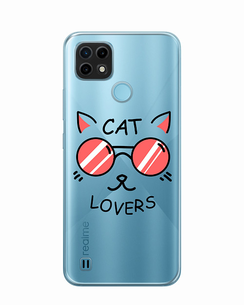 Силиконовый чехол для Realme C21 Cat lovers