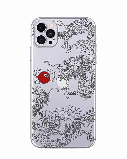 Силиконовый чехол для Apple iPhone 12 Pro "Японский дракон"