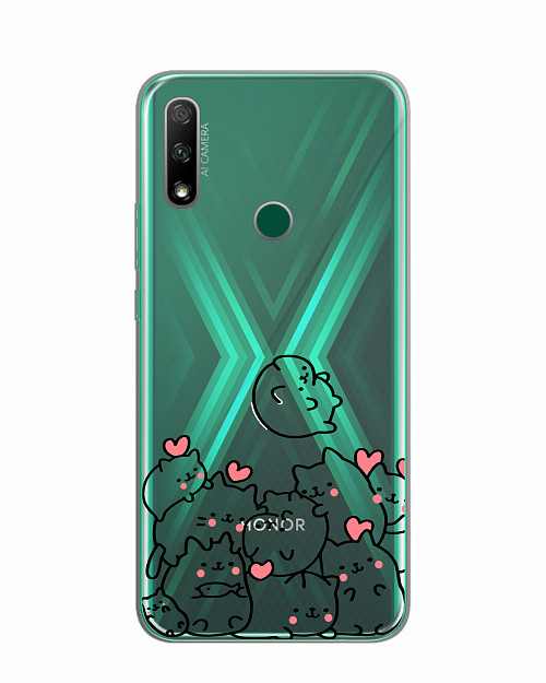 Силиконовый чехол для Huawei Y9 Prime (2019) "Котики"